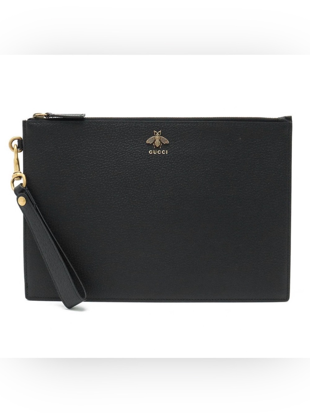 Gucci Animalier Bee 523684 Leather Bag Clutch Pouch Business & COA